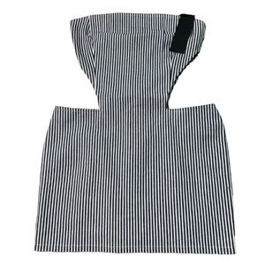 Lioness Reignite Dress Navy White Pinstripe